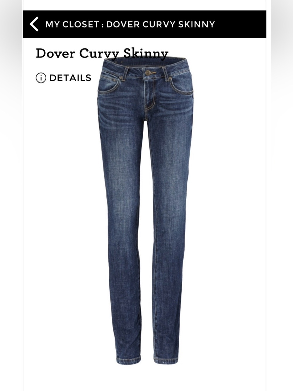 CAbi Dover Curvy Skinny Jeans - Dark Blue Denim